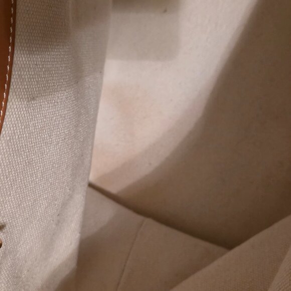 CELINE Horizontal Cabas Tote Hand Bag, Canvas Calf Skin, White, DISCONTINUED - Picture 2 of 6